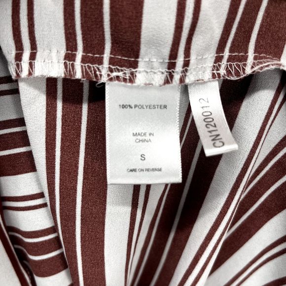 Soho Jeans NY & Co Top Womens Small Red White Striped Short Sleeve Cold Shoulder - Picture 12 of 15